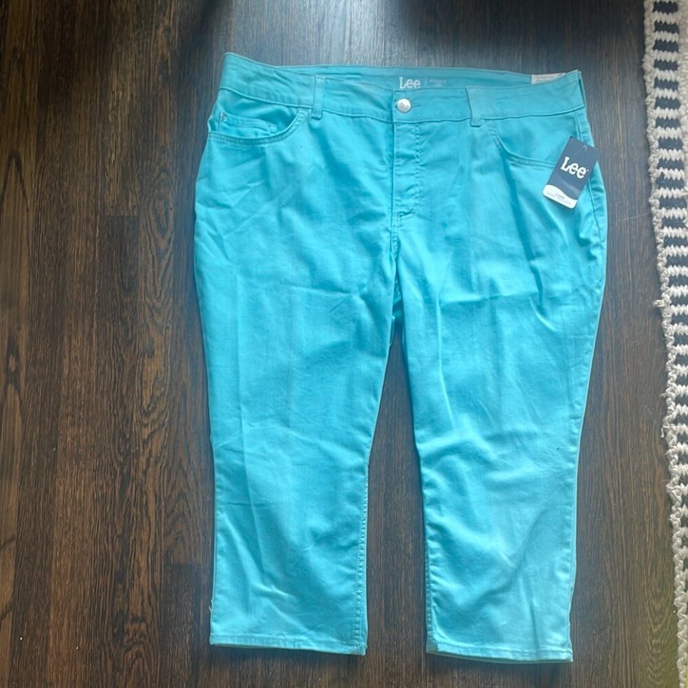 Lee Women's Cropped Jeans aqua Blue